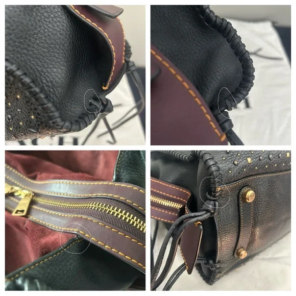 COACH Whiplash Rivets Rogue Bag 36 In Pebble Leather *Anniversary Rogue* - Picture 11 of 12